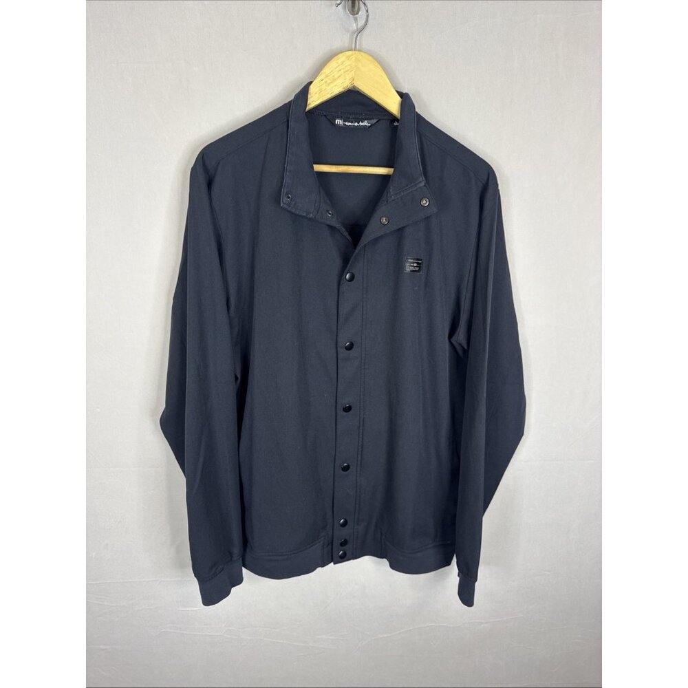 Travis Mathew  Snap Front Jacket Mens L Black Stretch Lightweight Golf Casual